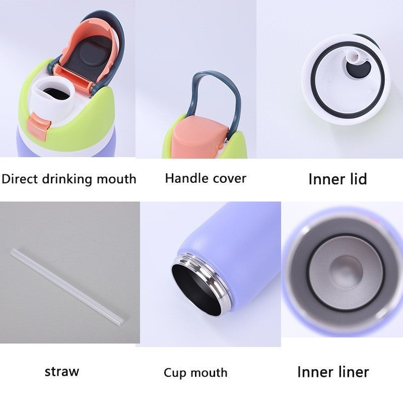 Fruit Cup 304 Stainless Steel Insulated Cup High-Looking Creative Straw Cup Outdoor Portable Water Cup - Image 5